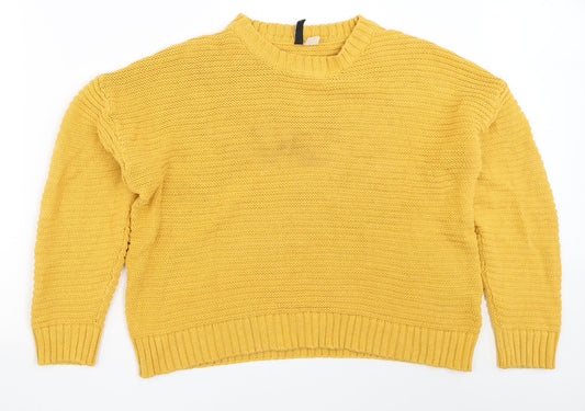 Womens UK Size L H&M Yellow Pullover Jumper