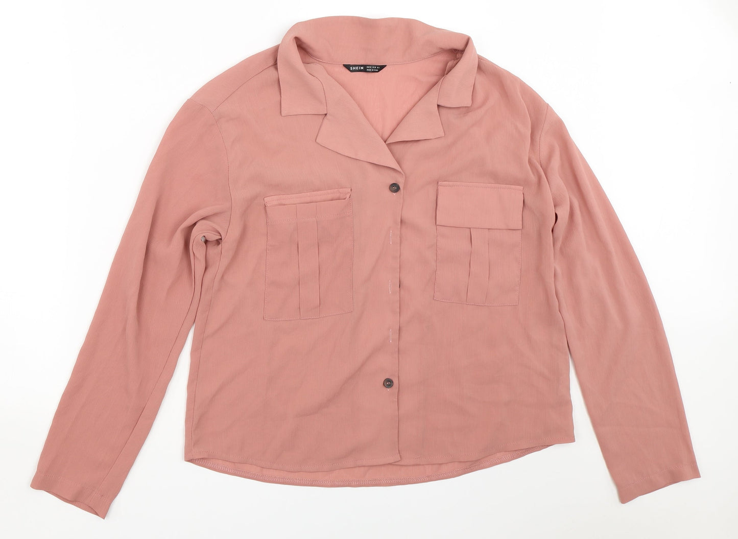 SheIn Womens Pink   Basic Button-Up Size M