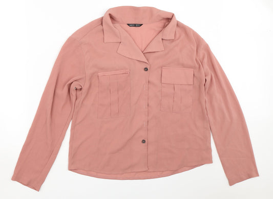 SheIn Womens Pink   Basic Button-Up Size M