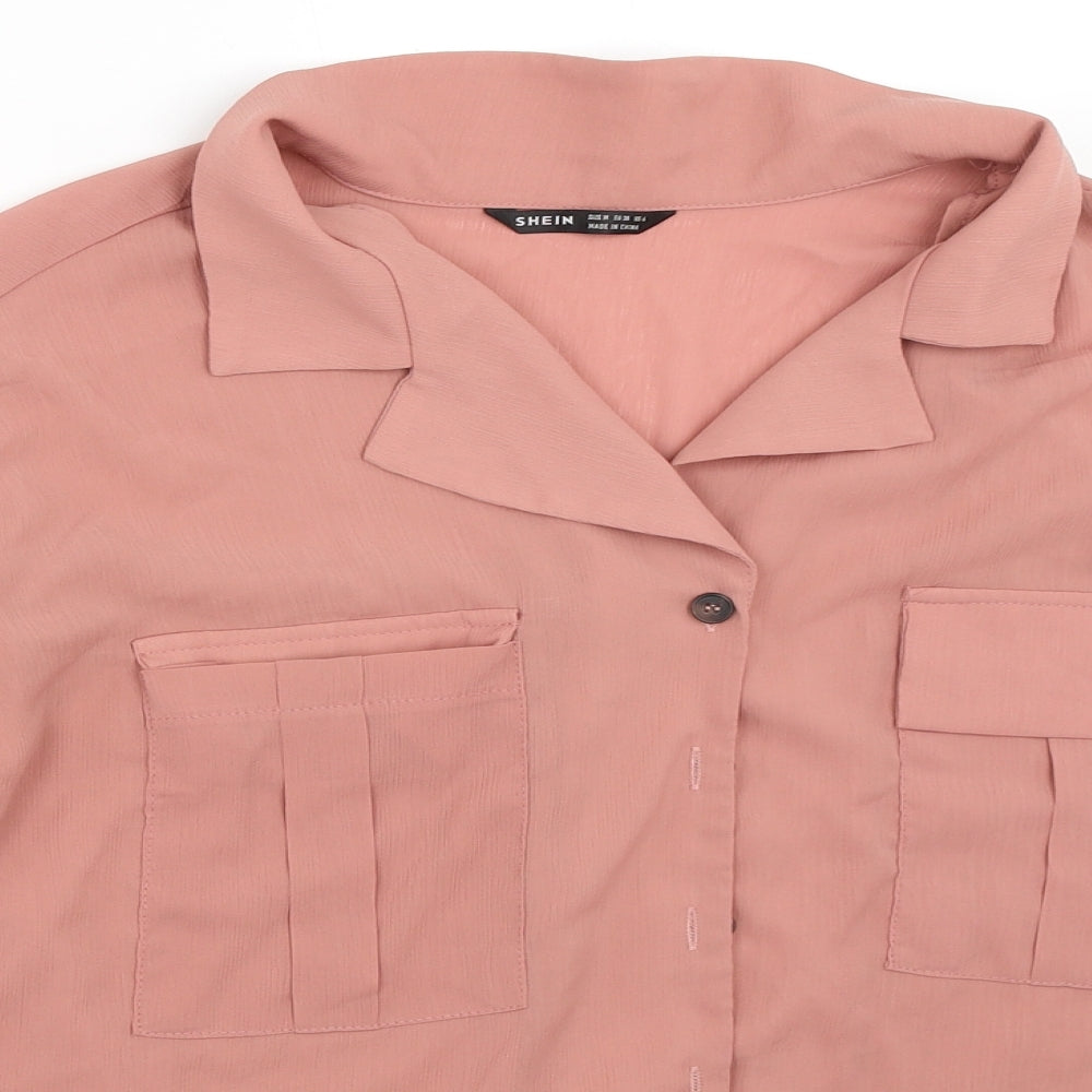 SheIn Womens Pink   Basic Button-Up Size M
