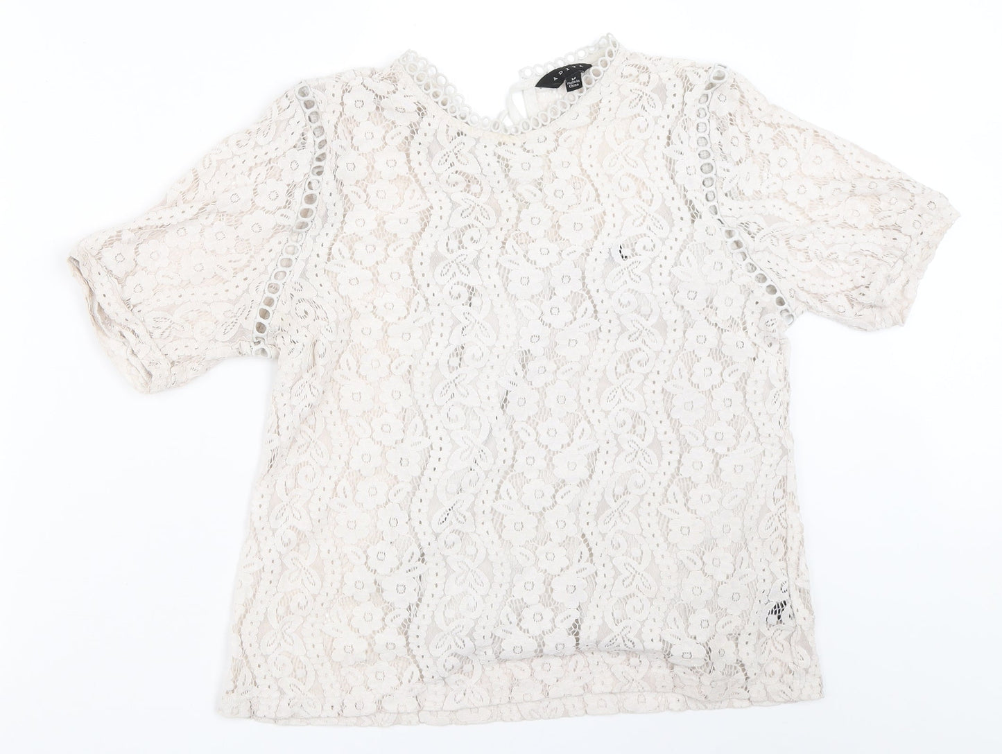 Womens UK Size M ADIVA Ivory Basic Blouse