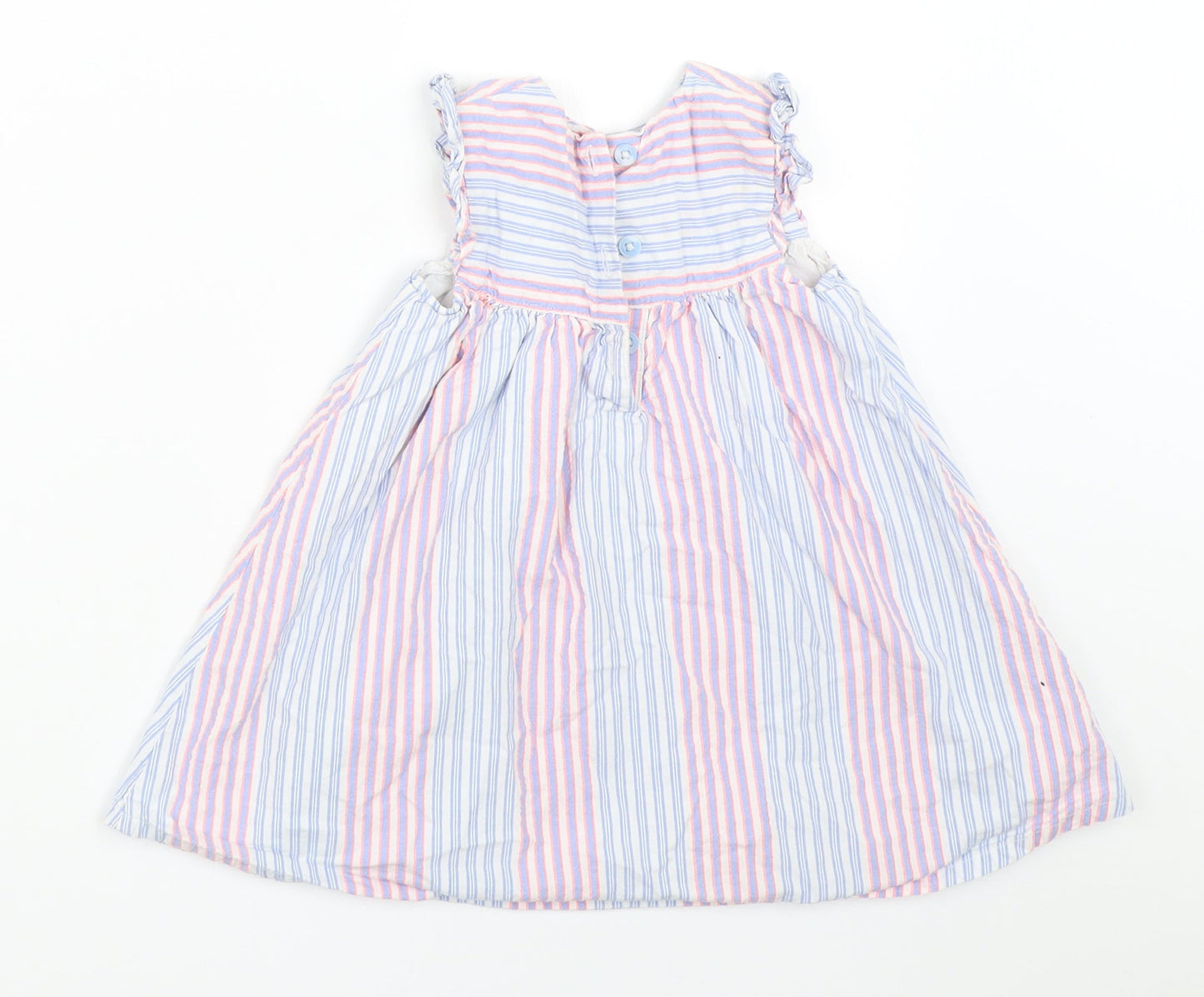 George Girls Blue Striped  Fit & Flare  Size 9-12 Months