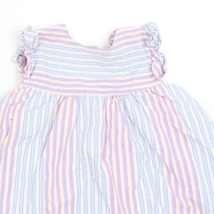 George Girls Blue Striped  Fit & Flare  Size 9-12 Months