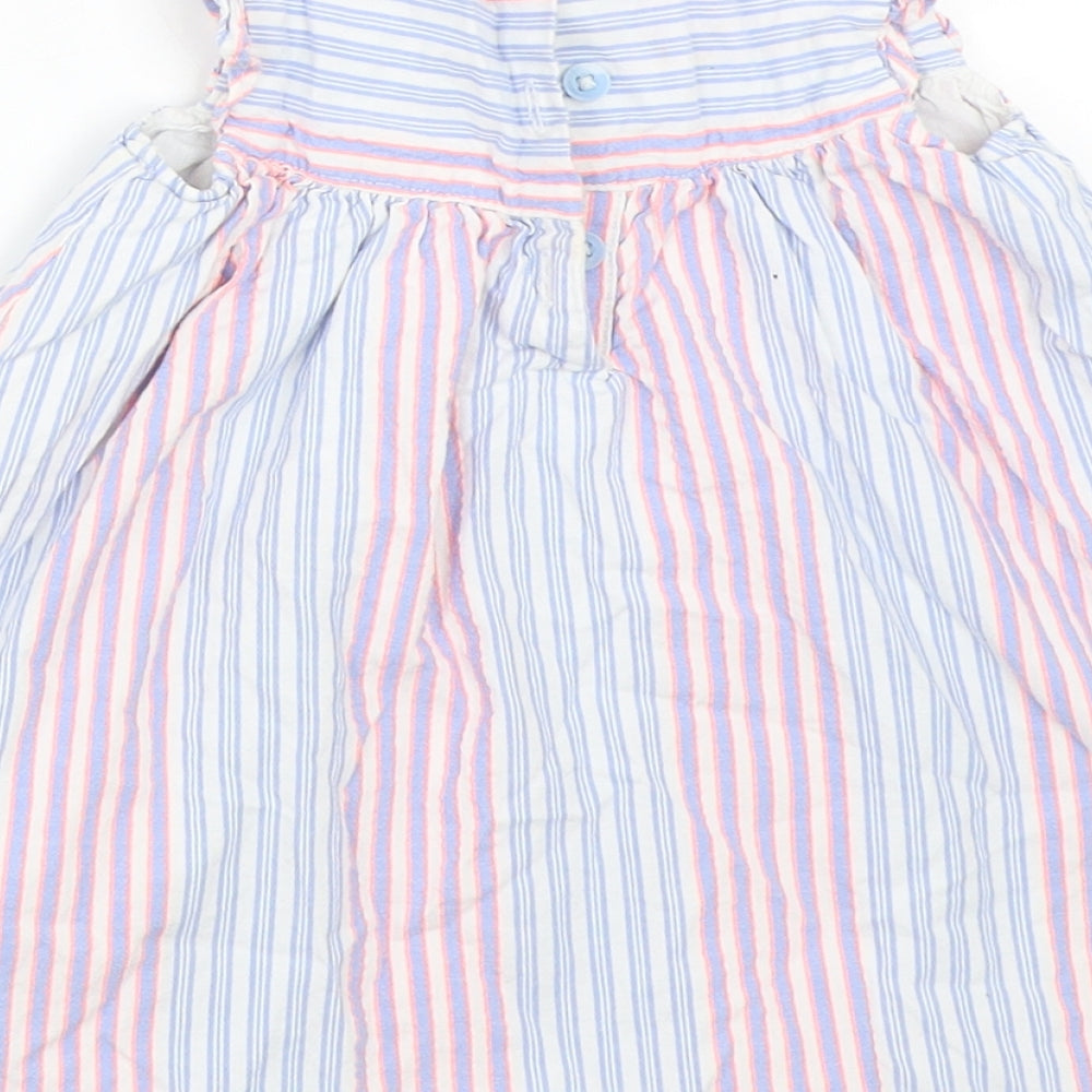 George Girls Blue Striped  Fit & Flare  Size 9-12 Months