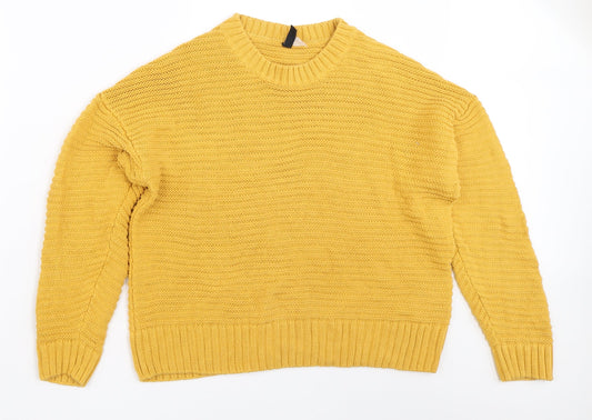 Womens UK Size M H&M Yellow Pullover Jumper