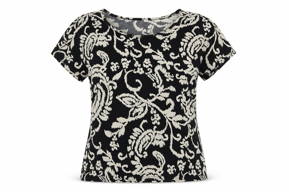 Womens UK Size 10 Peacocks Black Basic T-Shirt