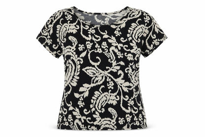 Womens UK Size 10 Peacocks Black Basic T-Shirt