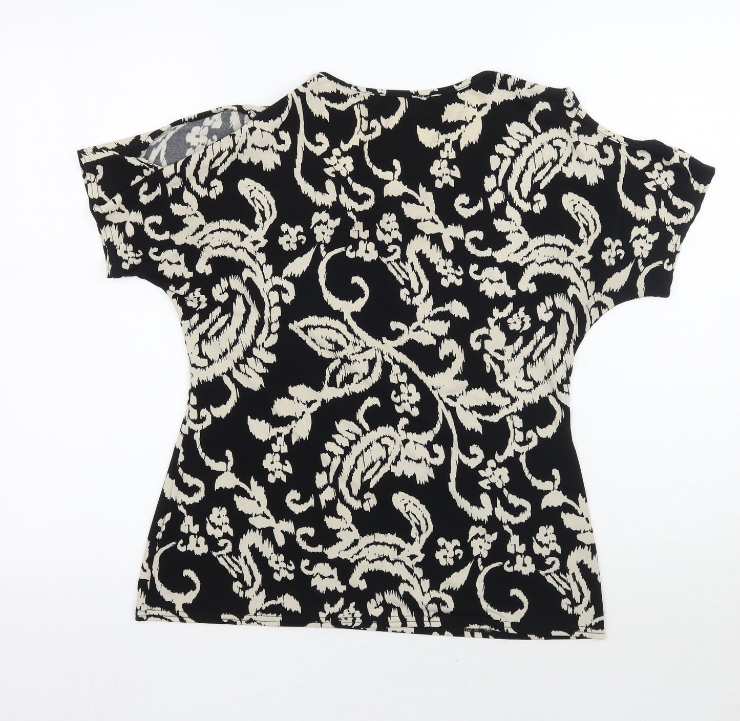 Womens UK Size 10 Peacocks Black Basic T-Shirt