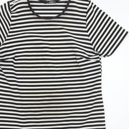 Quiz Womens White Striped  A-Line  Size 12