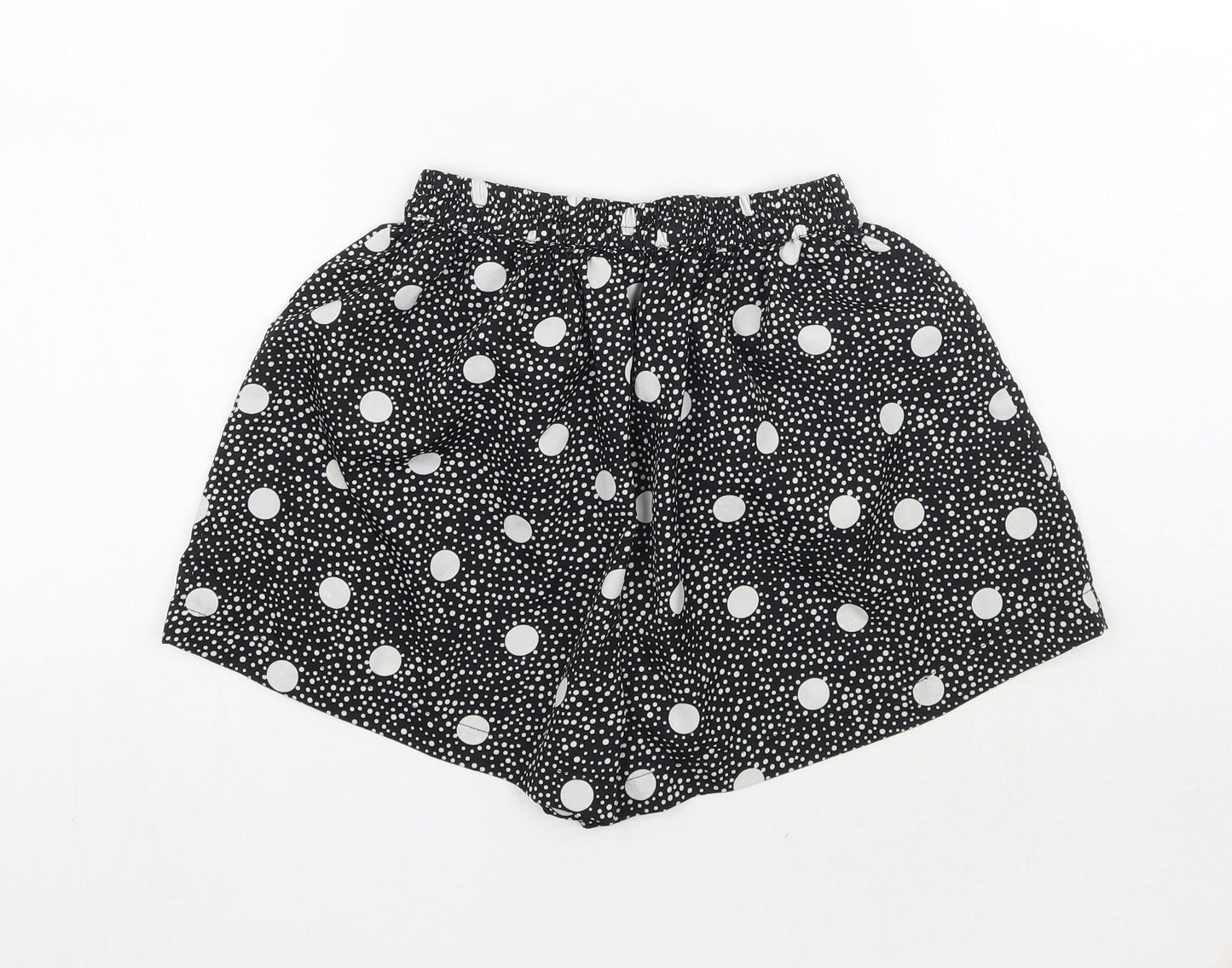 Boohoo Womens Black Polka Dot  Sweat Shorts Size 10