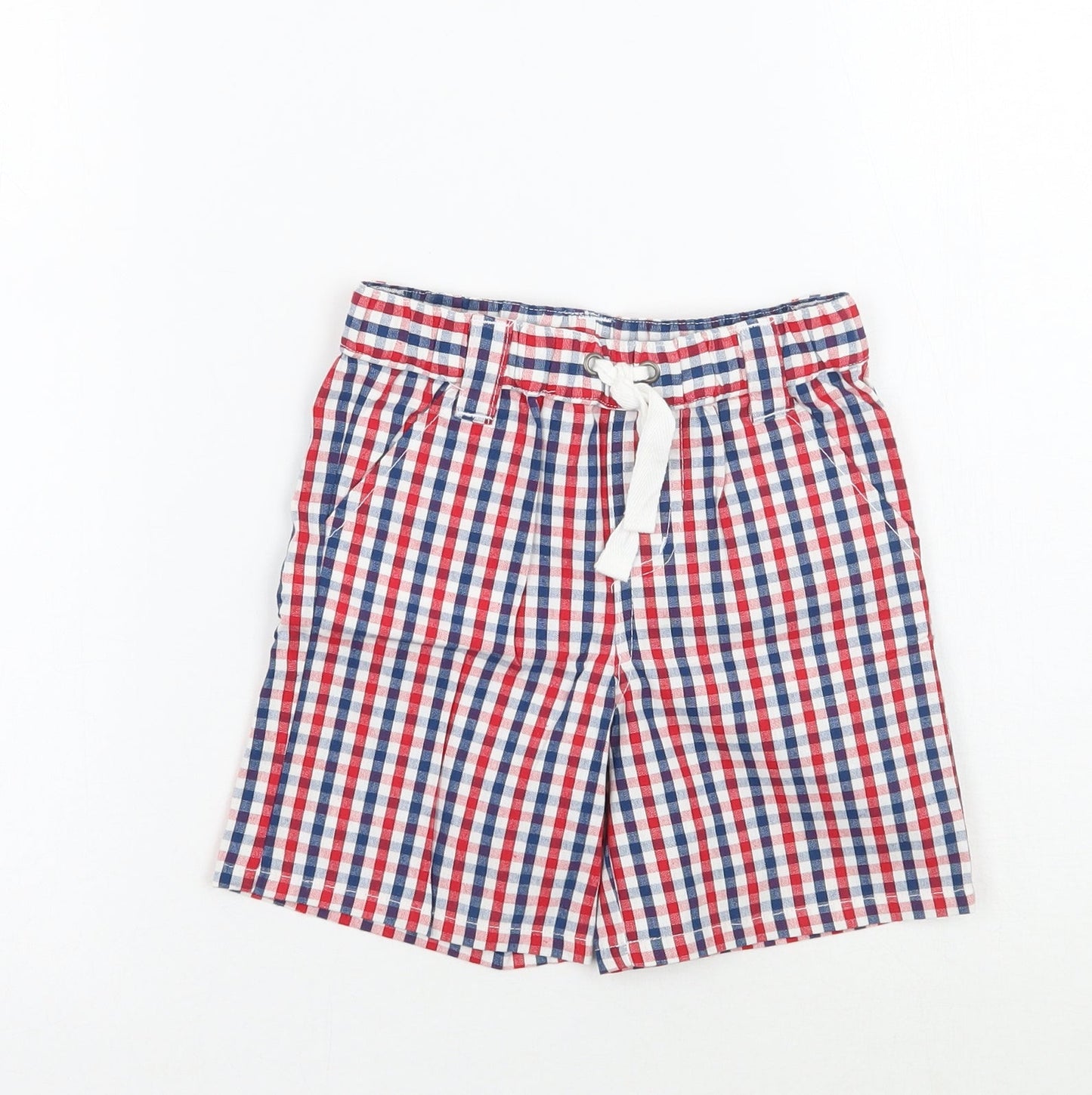 Disney Boys Red Check  Capri Trousers Size 9-12 Months