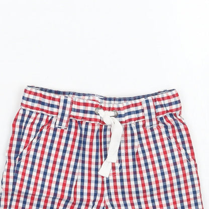 Disney Boys Red Check  Capri Trousers Size 9-12 Months