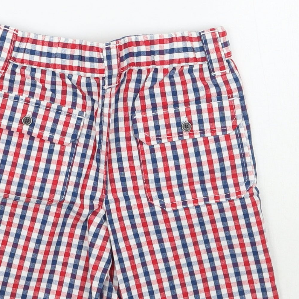 Disney Boys Red Check  Capri Trousers Size 9-12 Months