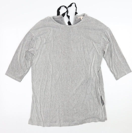 F&F Womens Grey Striped  Pullover Jumper Size 12