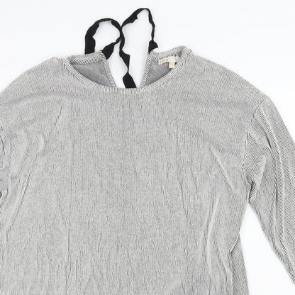 F&F Womens Grey Striped  Pullover Jumper Size 12