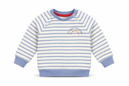 Front view of Primark Baby Ivory Striped jumper, size 3-6, Months