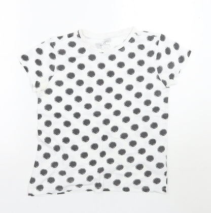 Primark Womens White Polka Dot  Basic T-Shirt Size 4