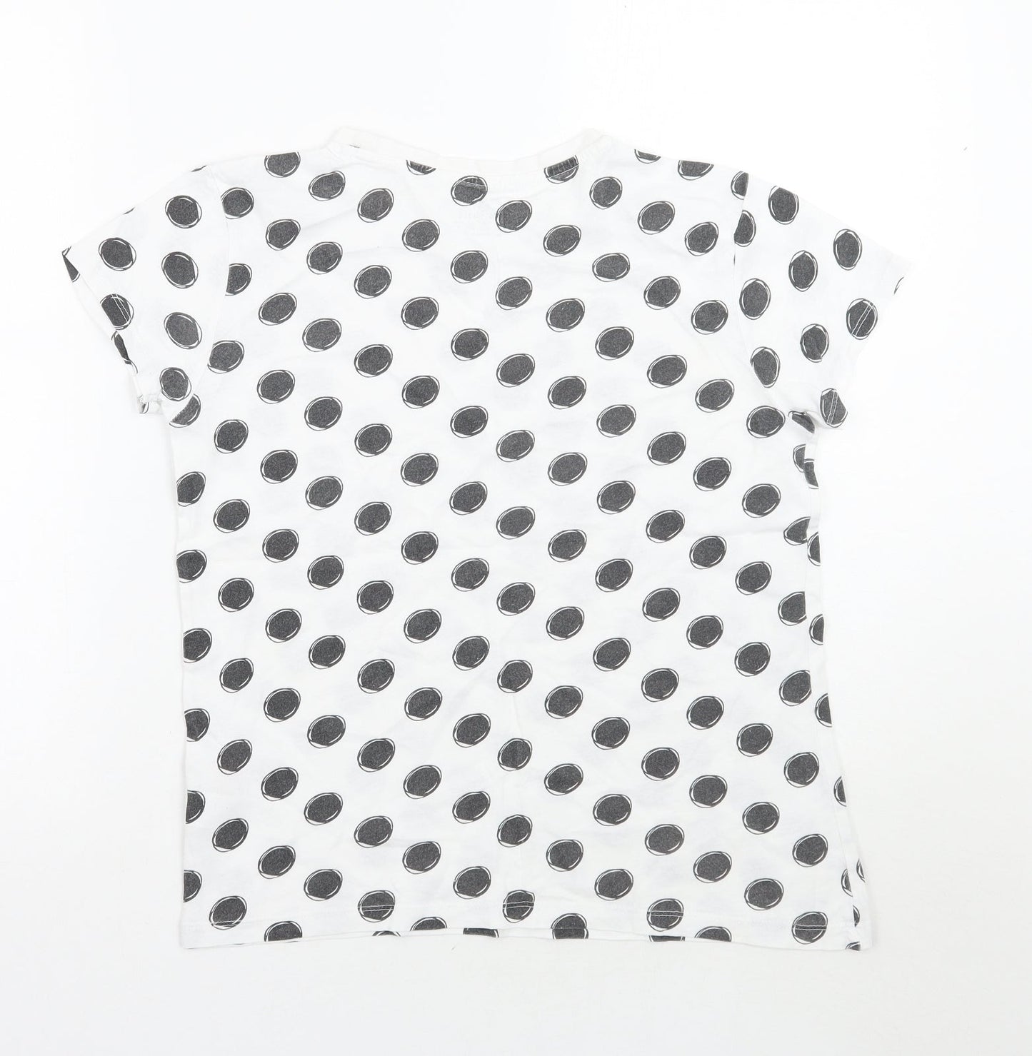 Primark Womens White Polka Dot  Basic T-Shirt Size 4