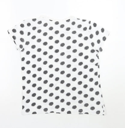 Primark Womens White Polka Dot  Basic T-Shirt Size 4