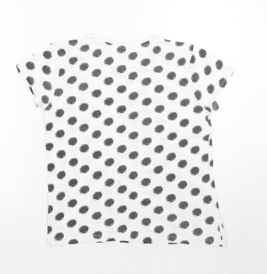 Primark Womens White Polka Dot  Basic T-Shirt Size 4