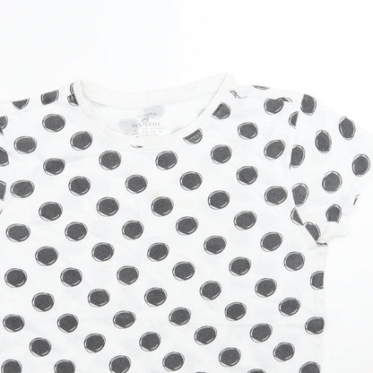 Primark Womens White Polka Dot  Basic T-Shirt Size 4