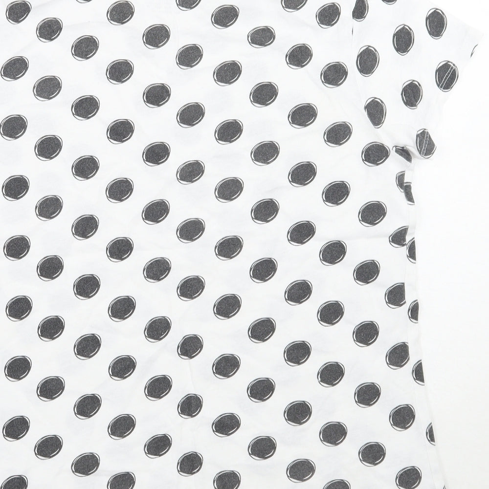 Primark Womens White Polka Dot  Basic T-Shirt Size 4