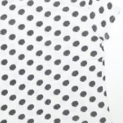 Primark Womens White Polka Dot  Basic T-Shirt Size 4