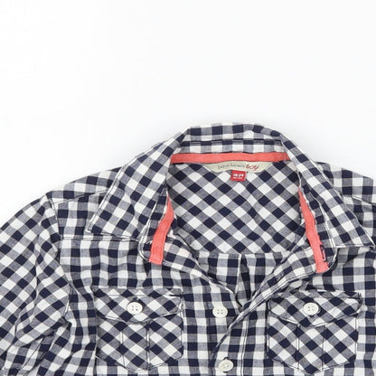 John Lewis Boys Blue Check  Basic Button-Up Size 12-18 Months