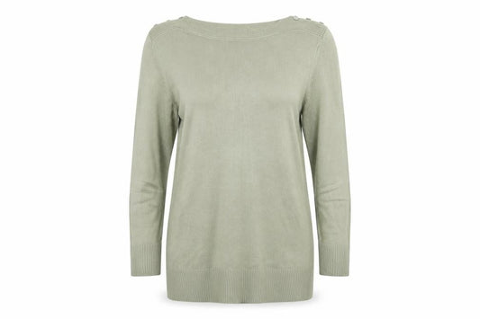 Front view of Originals women’s green jumper, size UK 14, - longline jumper