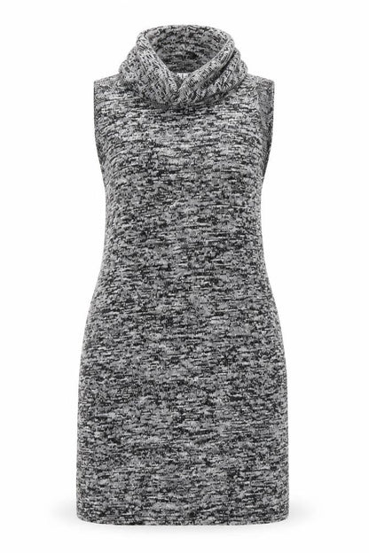 Front view of Voulez-Vous women’s black jumper dress, size M, - white