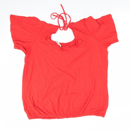 George Womens Orange   Tunic T-Shirt Size 12  - V Back Neck