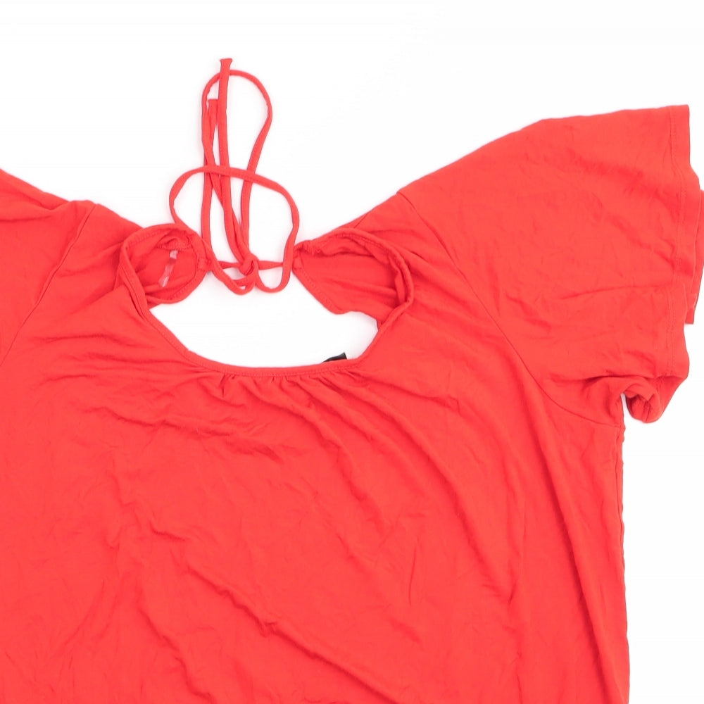 George Womens Orange   Tunic T-Shirt Size 12  - V Back Neck