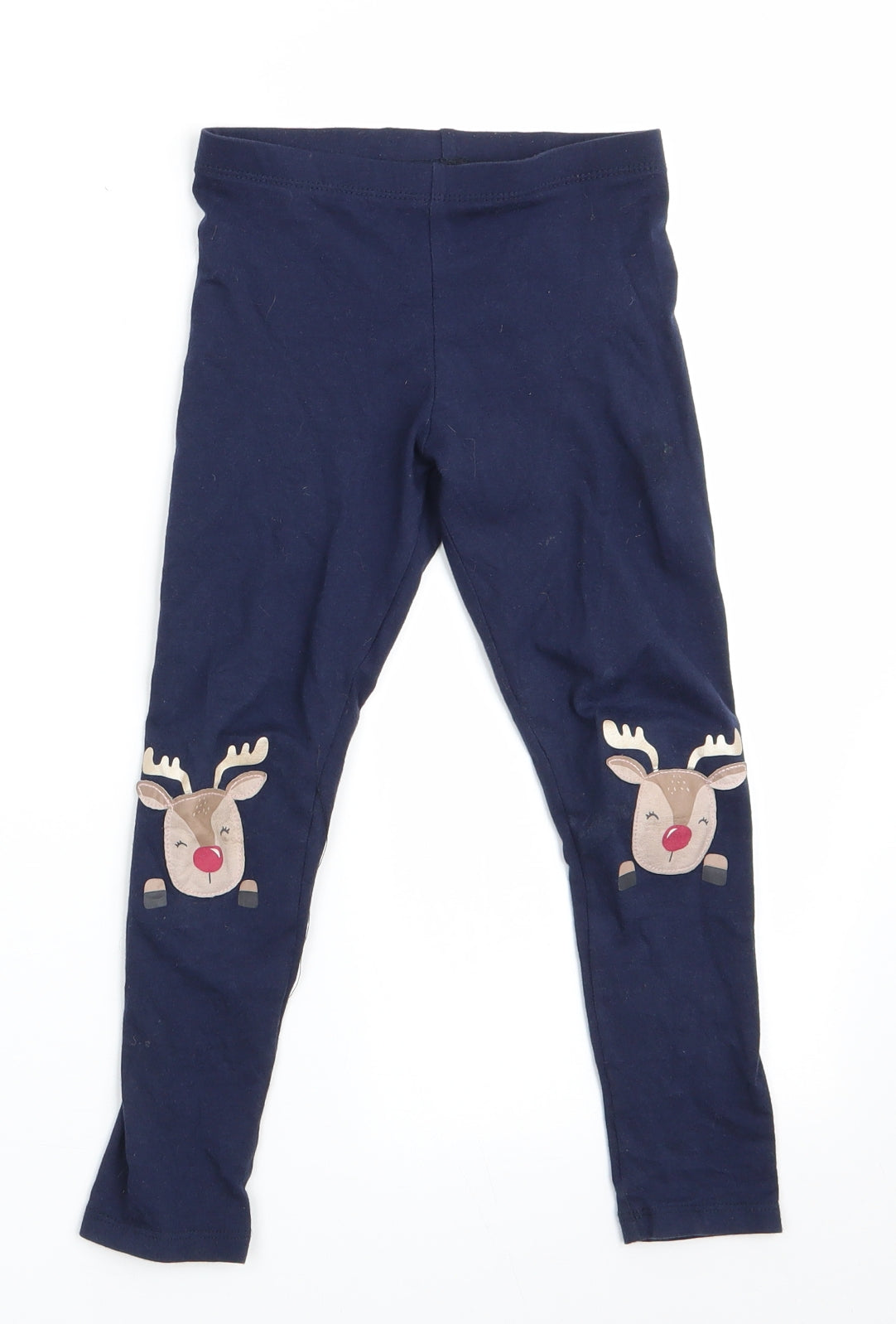 Florence and Fred Girls Blue Animal Print   Pyjama Pants Size 5-6 Years  - Rudolph logo on knees