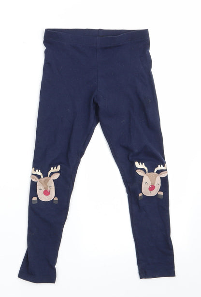 Florence and Fred Girls Blue Animal Print   Pyjama Pants Size 5-6 Years  - Rudolph logo on knees