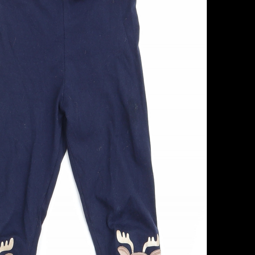Florence and Fred Girls Blue Animal Print   Pyjama Pants Size 5-6 Years  - Rudolph logo on knees