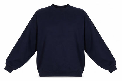 Front view of In the Style women’s blue pullover sweatshirt, size UK 10, - longline sweatshirt