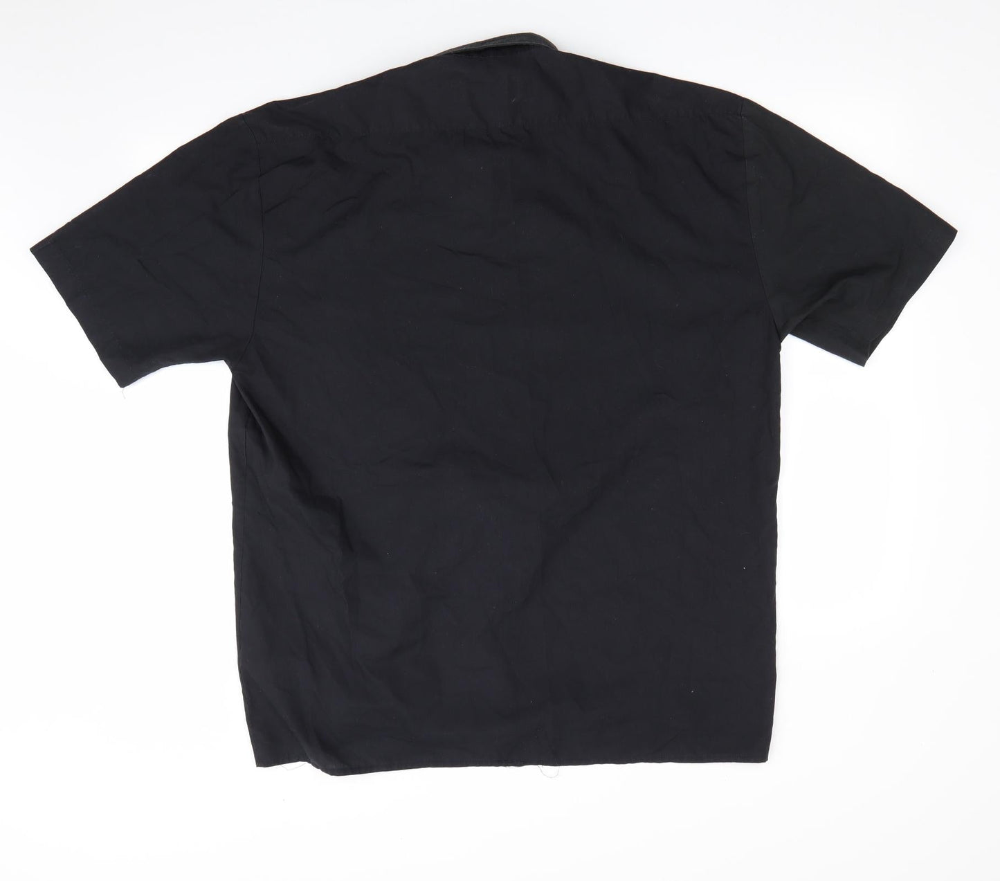 Mens UK Size XL Lorenzzo Black  Button-Up Short Sleeve Casual Shirt