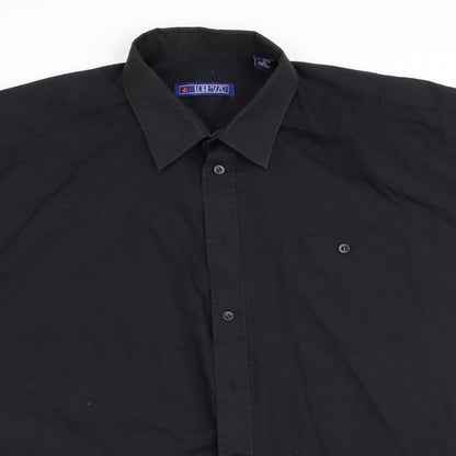 Mens UK Size XL Lorenzzo Black  Button-Up Short Sleeve Casual Shirt
