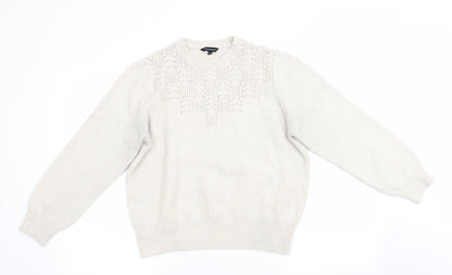 Peacocks Womens Ivory   Pullover Jumper Size M  - Pale Oatmeal Colour