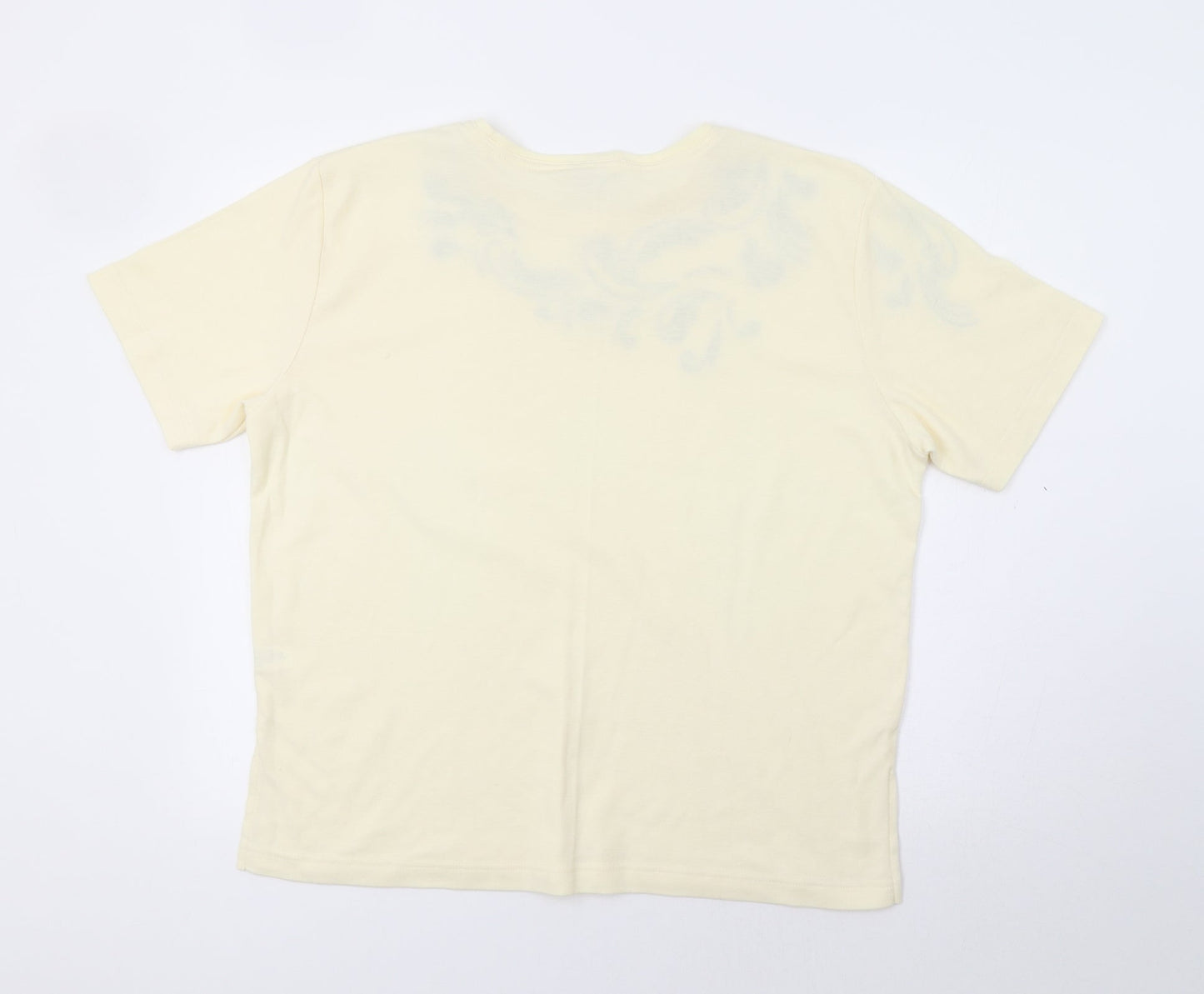 Womens UK Size L Poppy Beige Basic T-Shirt