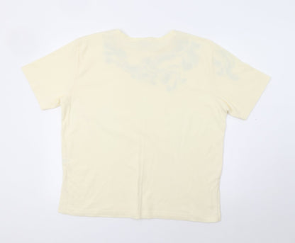 Womens UK Size L Poppy Beige Basic T-Shirt