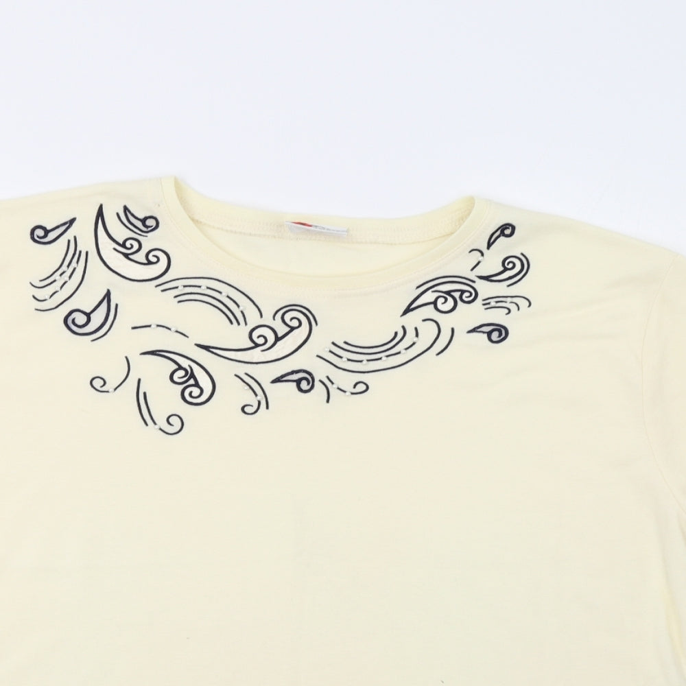 Womens UK Size L Poppy Beige Basic T-Shirt