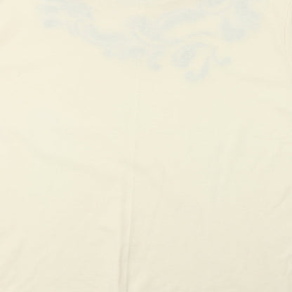 Womens UK Size L Poppy Beige Basic T-Shirt