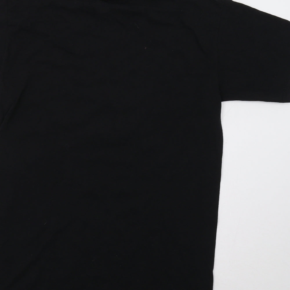 Mens UK Size S Fruit of the Loom Black  T-Shirt