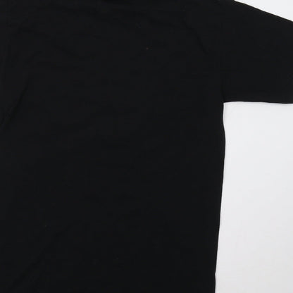 Mens UK Size S Fruit of the Loom Black  T-Shirt