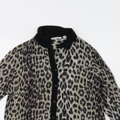 Womens UK Size 10 New Look Black Basic Button-Up