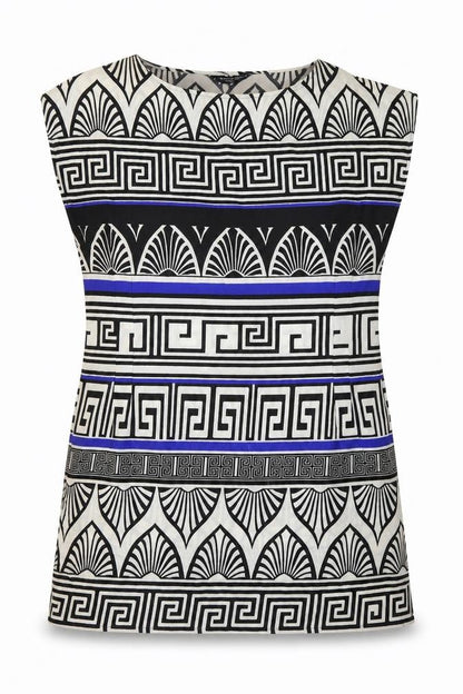 Dorothy Perkins Womens White Geometric  A-Line  Size 14