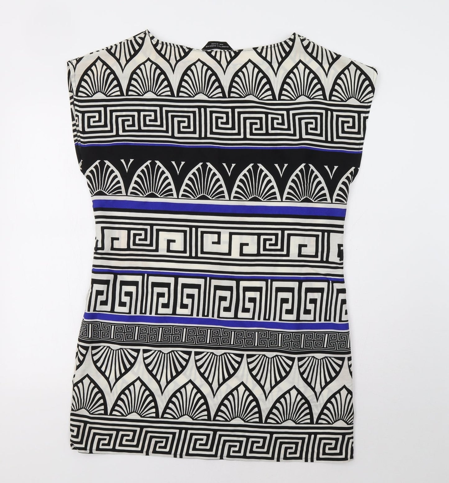 Dorothy Perkins Womens White Geometric  A-Line  Size 14