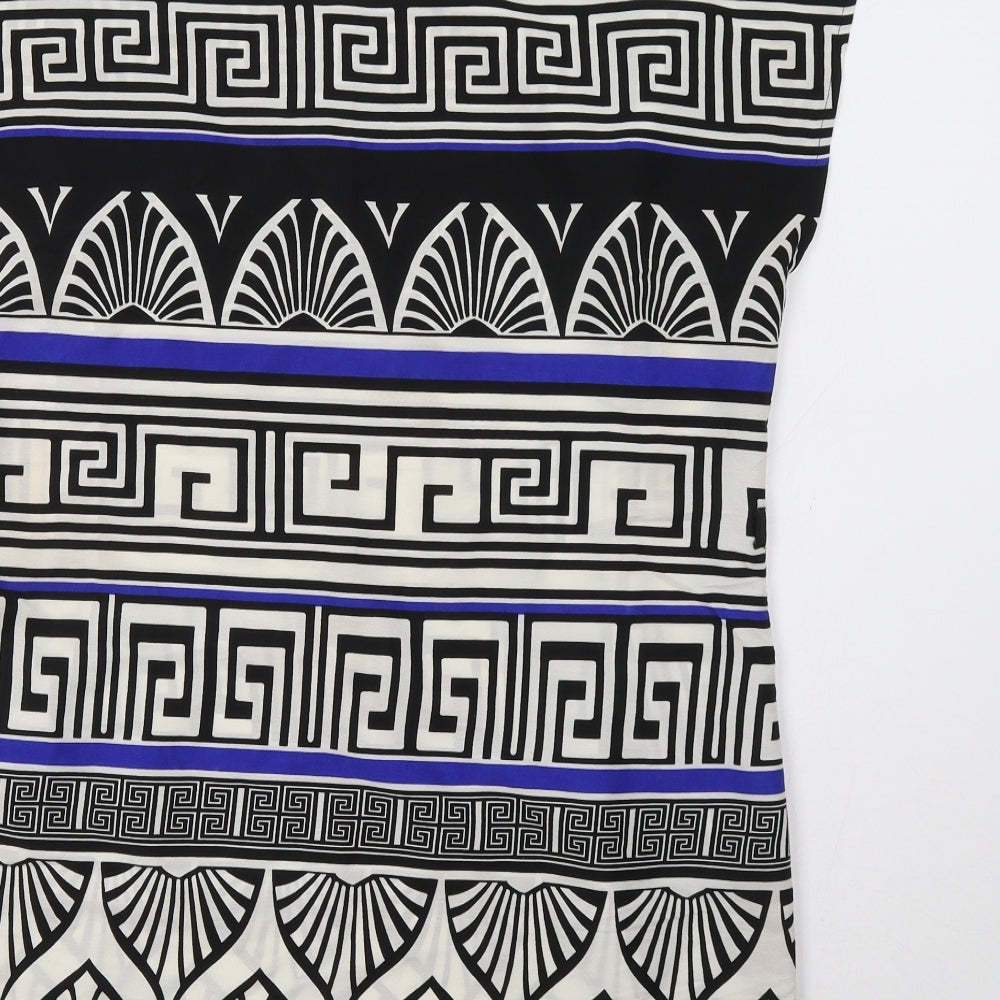 Dorothy Perkins Womens White Geometric  A-Line  Size 14