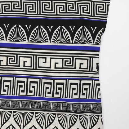 Dorothy Perkins Womens White Geometric  A-Line  Size 14